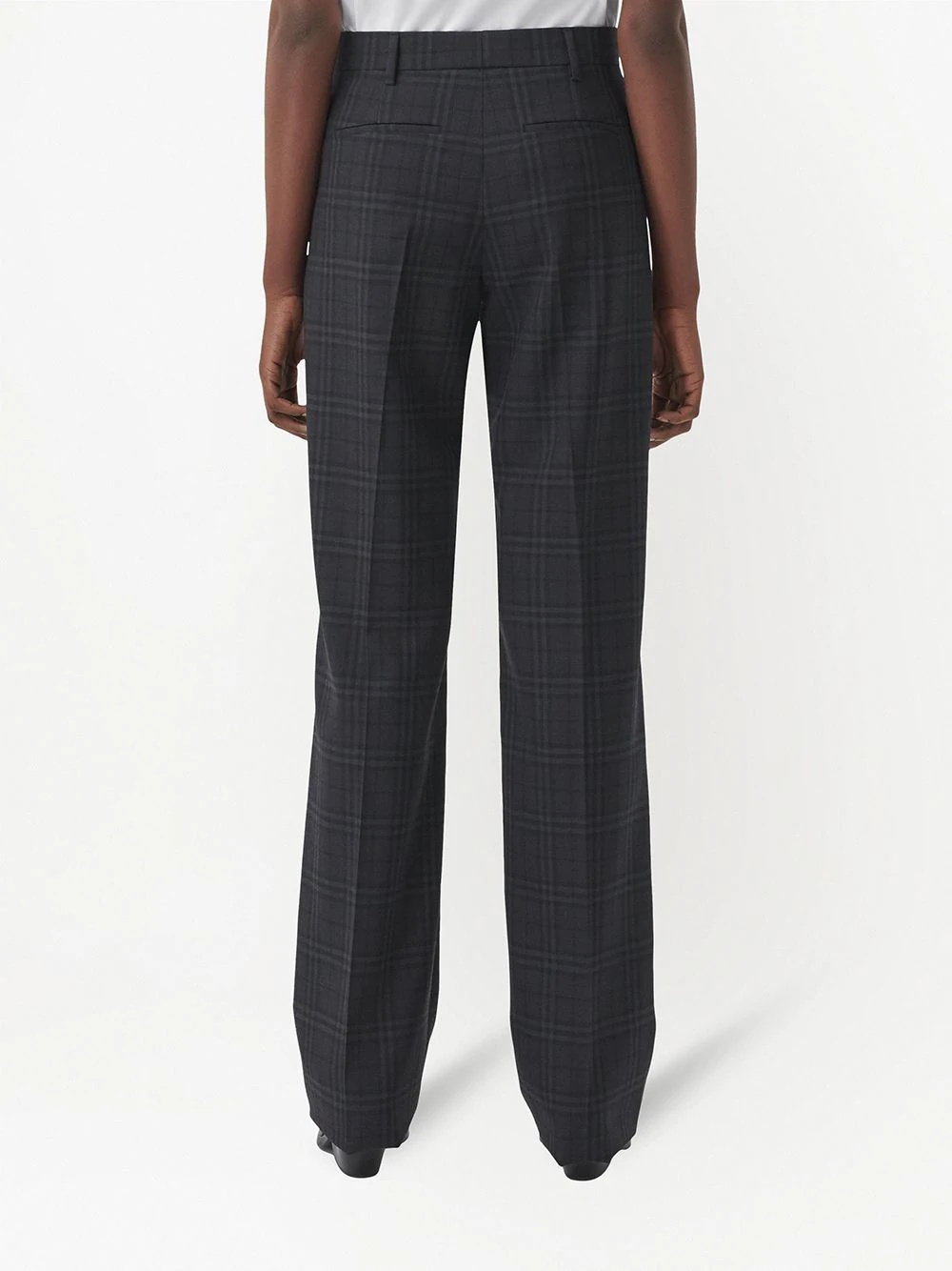 check wool tailored trousers - 4