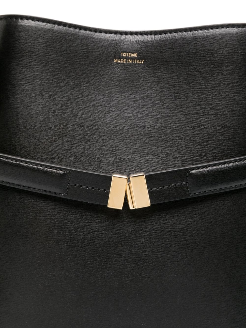 belted leather bucket bag - 3