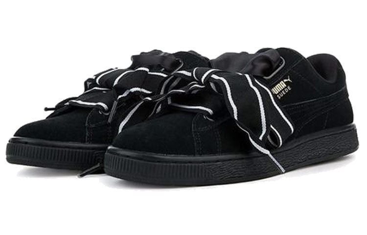 (WMNS) PUMA Suede Heart Satin NEW AUTHENTIC Black 364084-01 - 3