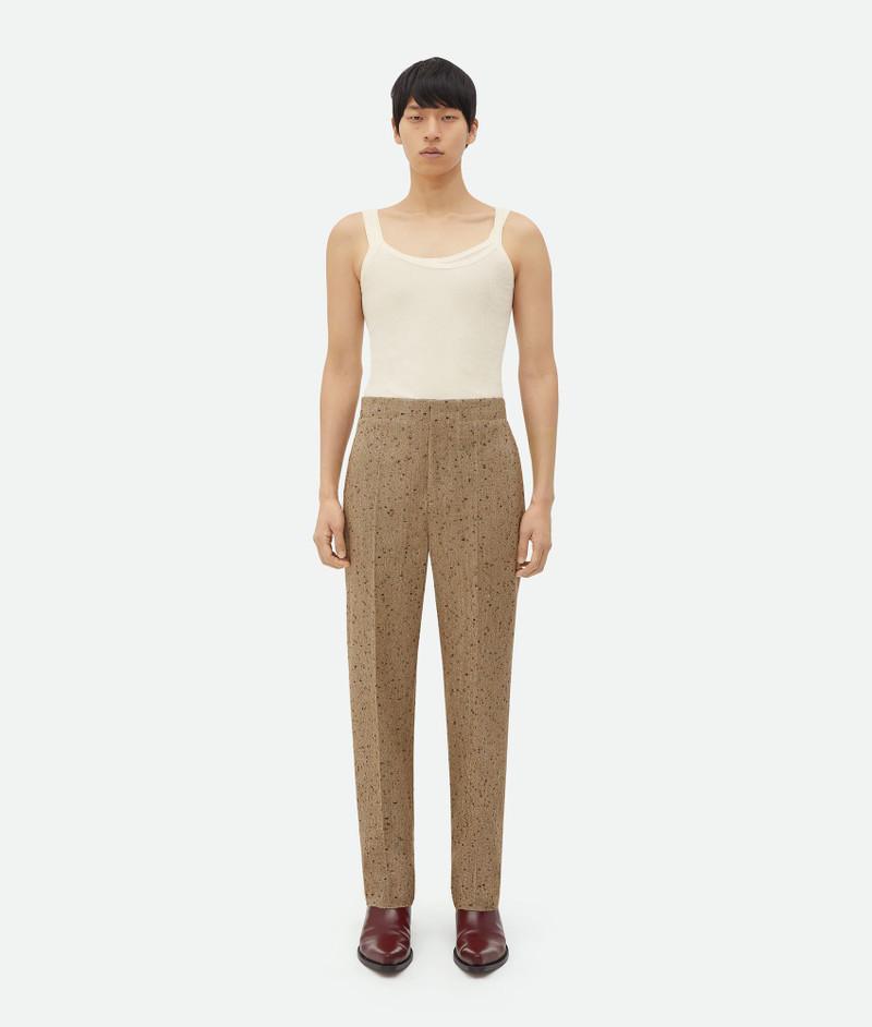 Straight Leg Knotted Wool Trousers 1