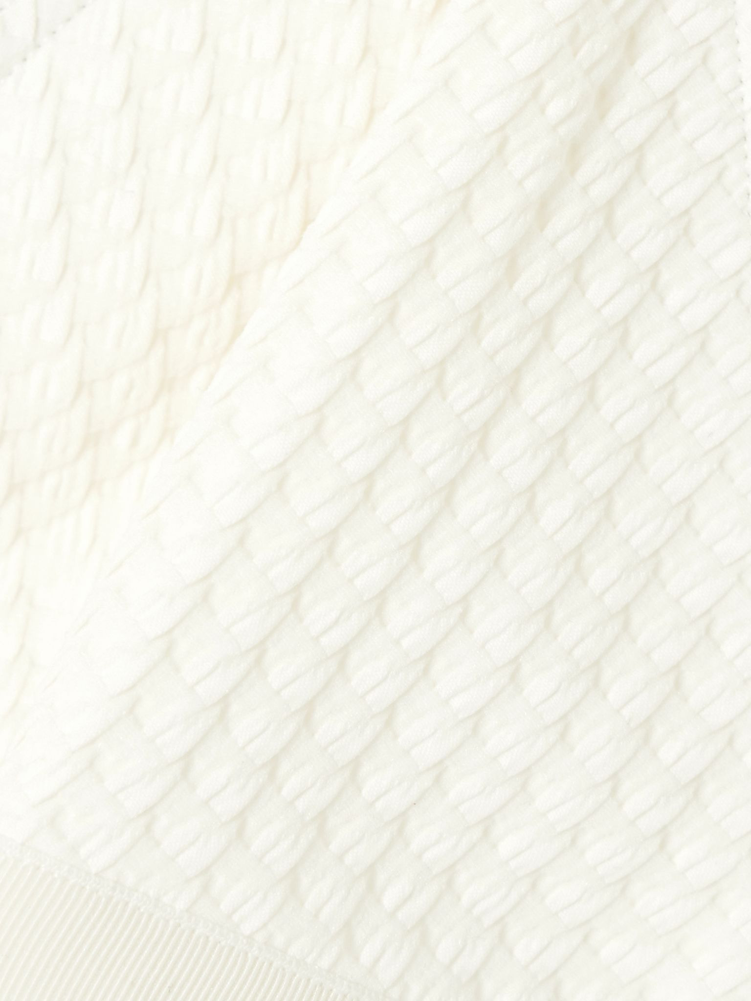 The Vogue Extra grosgrain-trimmed jacquard triangle halterneck bikini top Off-white - 4