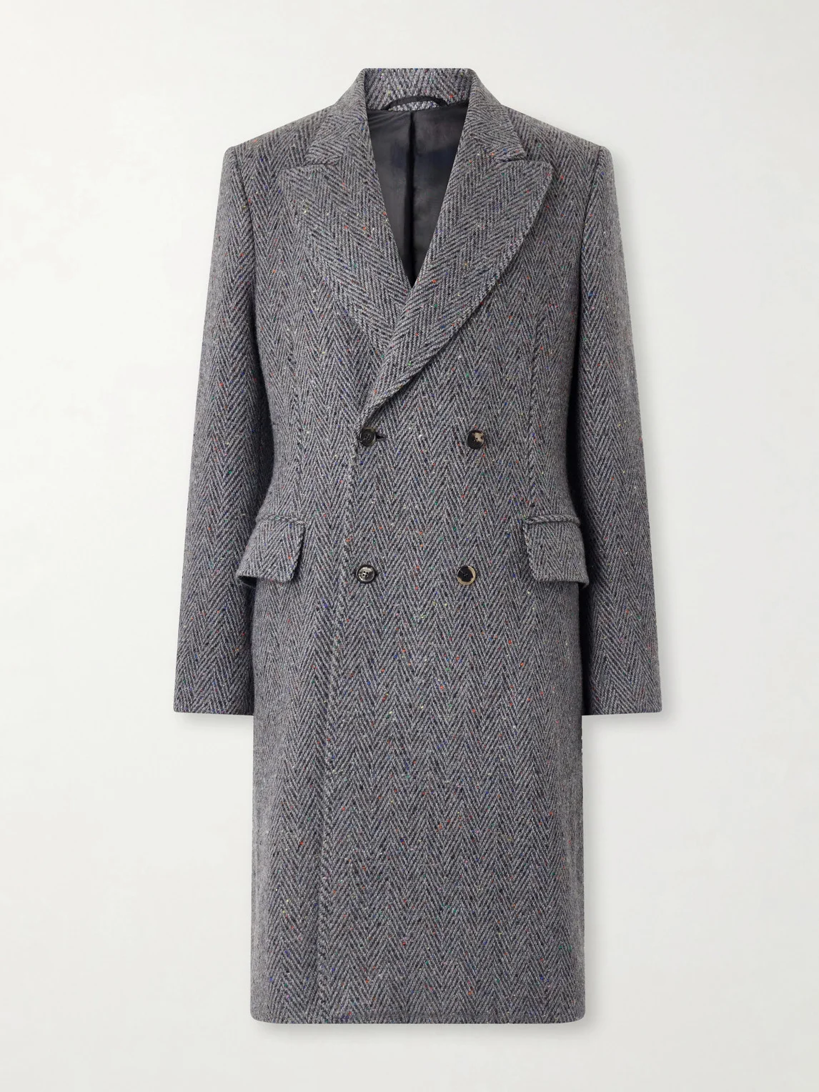 McAffrey Double-Breasted Wool and Cashmere-Blend Herringbone Coat - 1