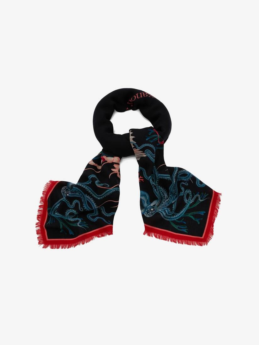 Underwater Logo Shawl in Navy/pink - 2