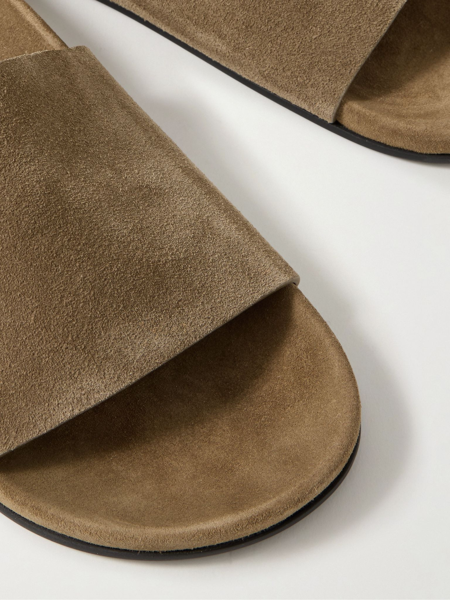 Hugh Suede Slides Beige - 4