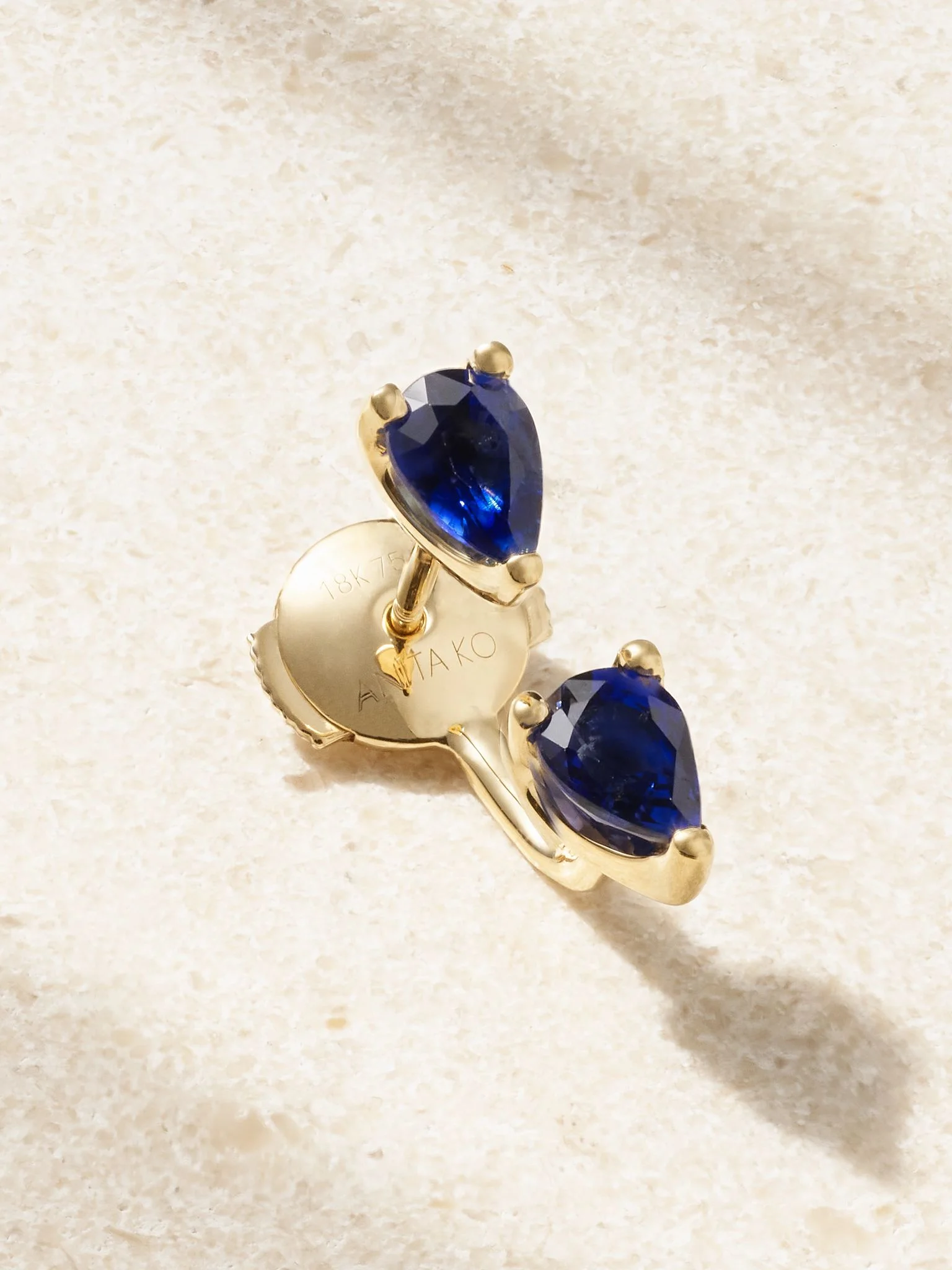 Orbit 18-karat gold sapphire single earring Blue - 1