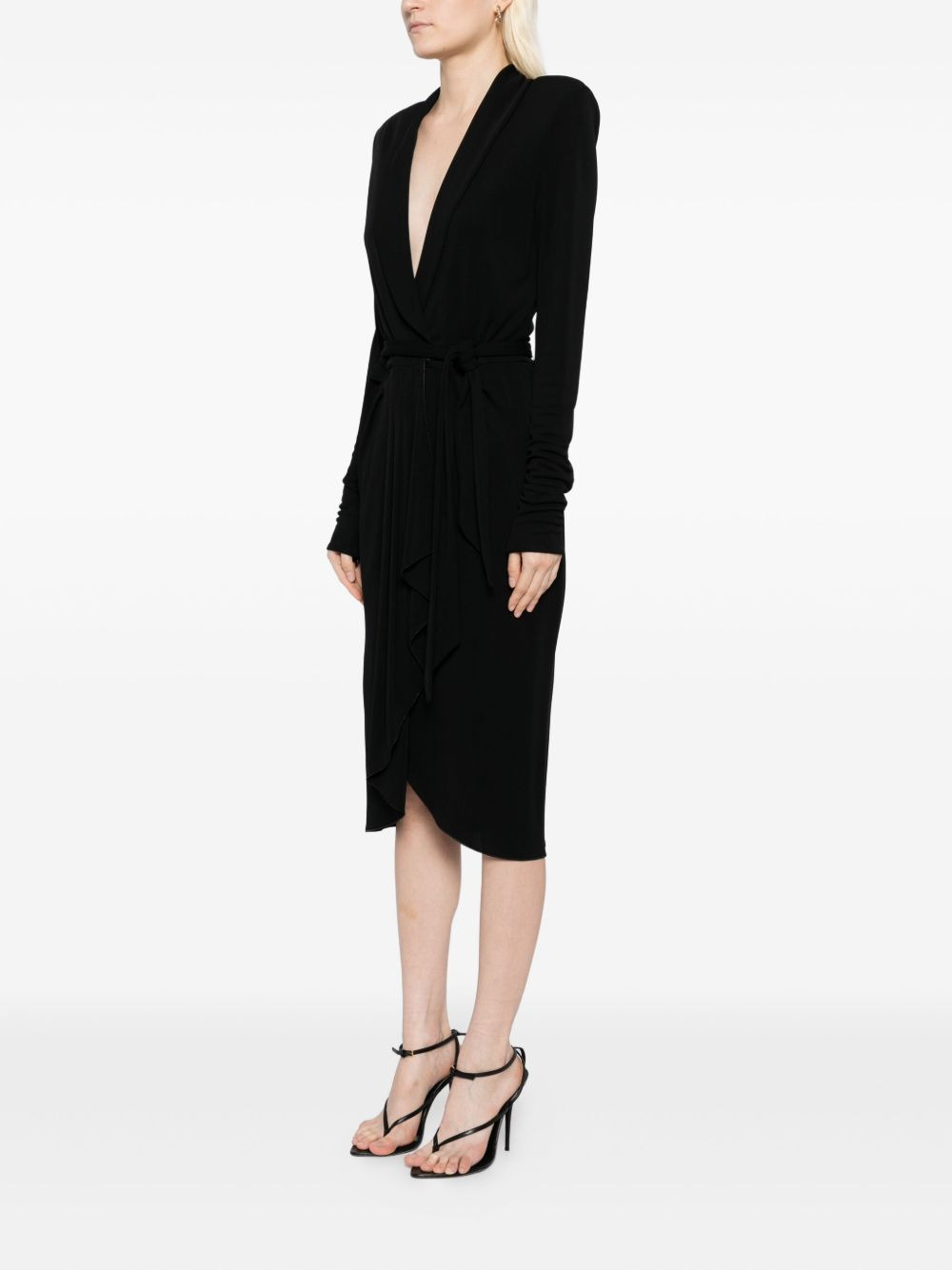 long-sleeves wrap dress - 3