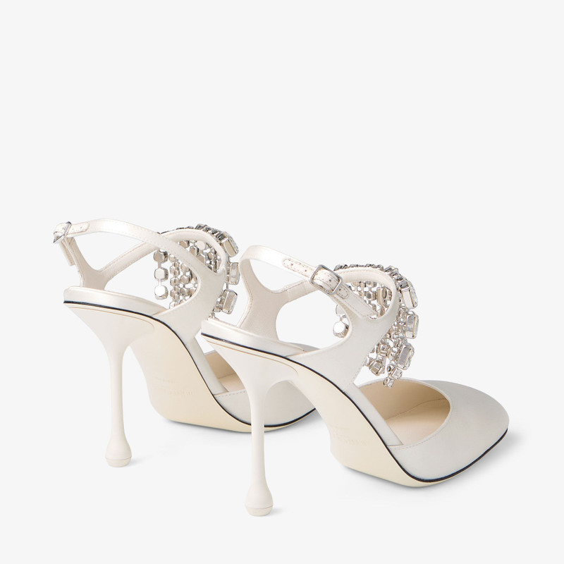 JIMMY CHOO Verity 95
Ivory Satin Crystal Pumps outlook