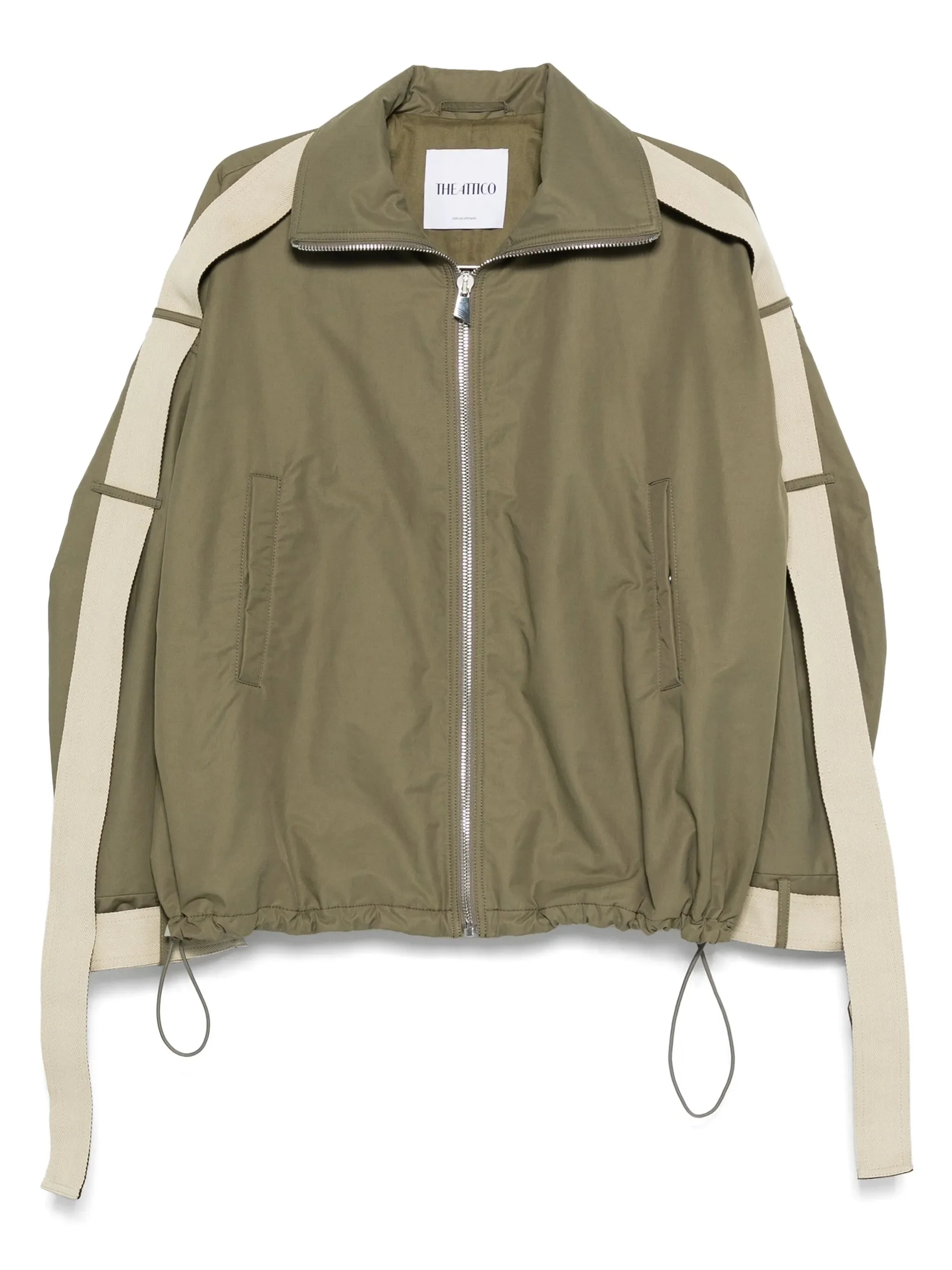 string-detail bomber jacket - 1