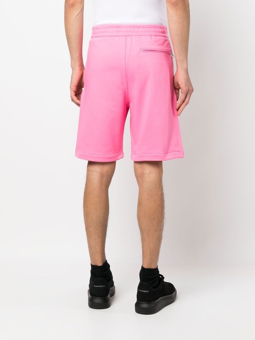 logo-print cotton track shorts - 4