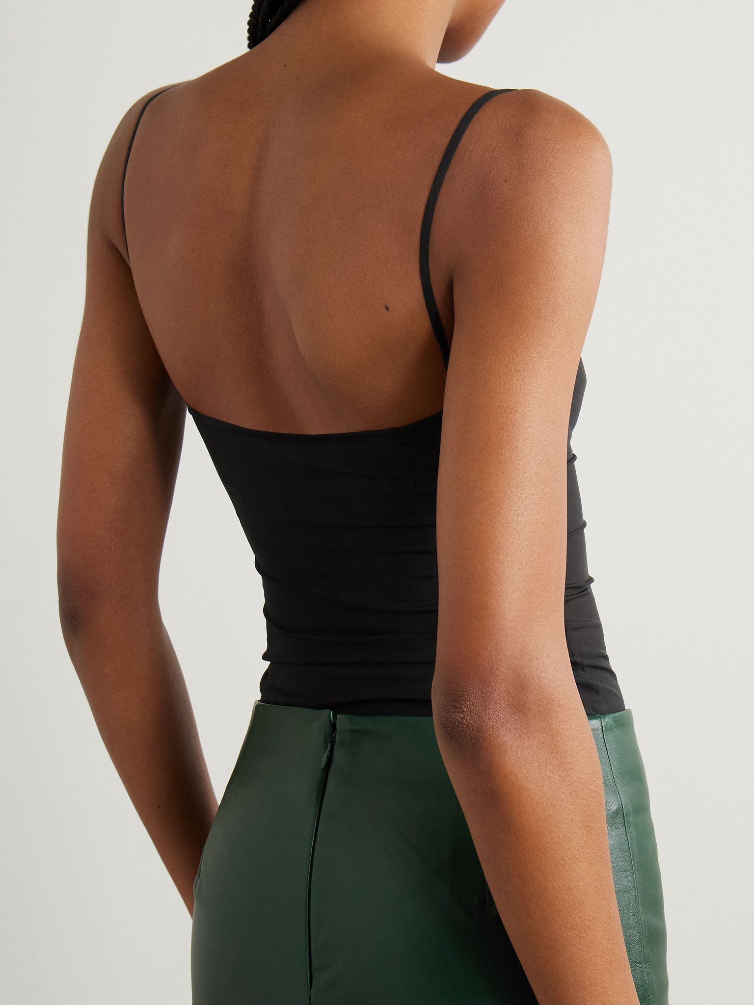 Stretch-silk voile camisole Black - 3