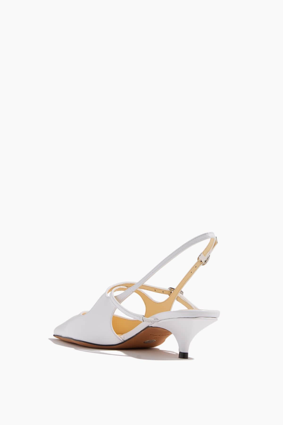 Slash Crossover Slingback Pumps in White - 3