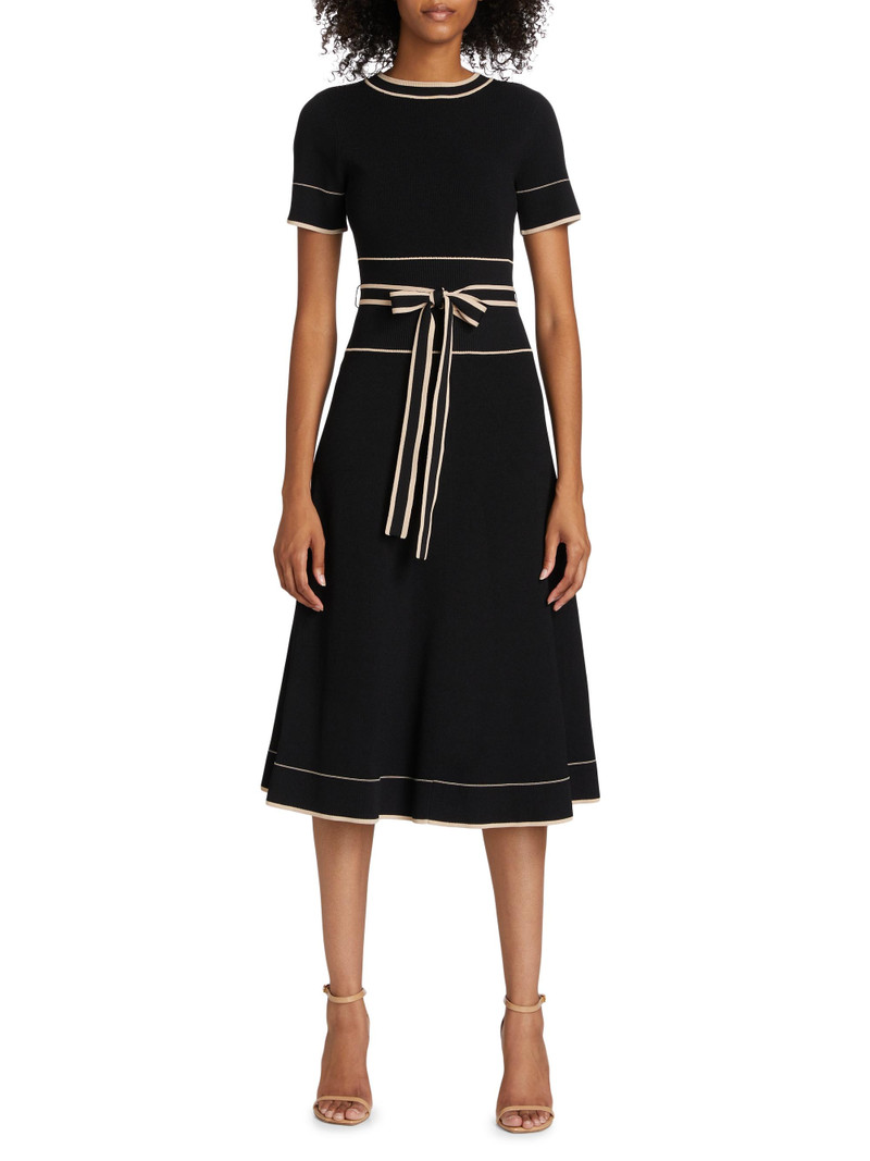 Women's Addison Belted Knit Dress - Jet Camel 3