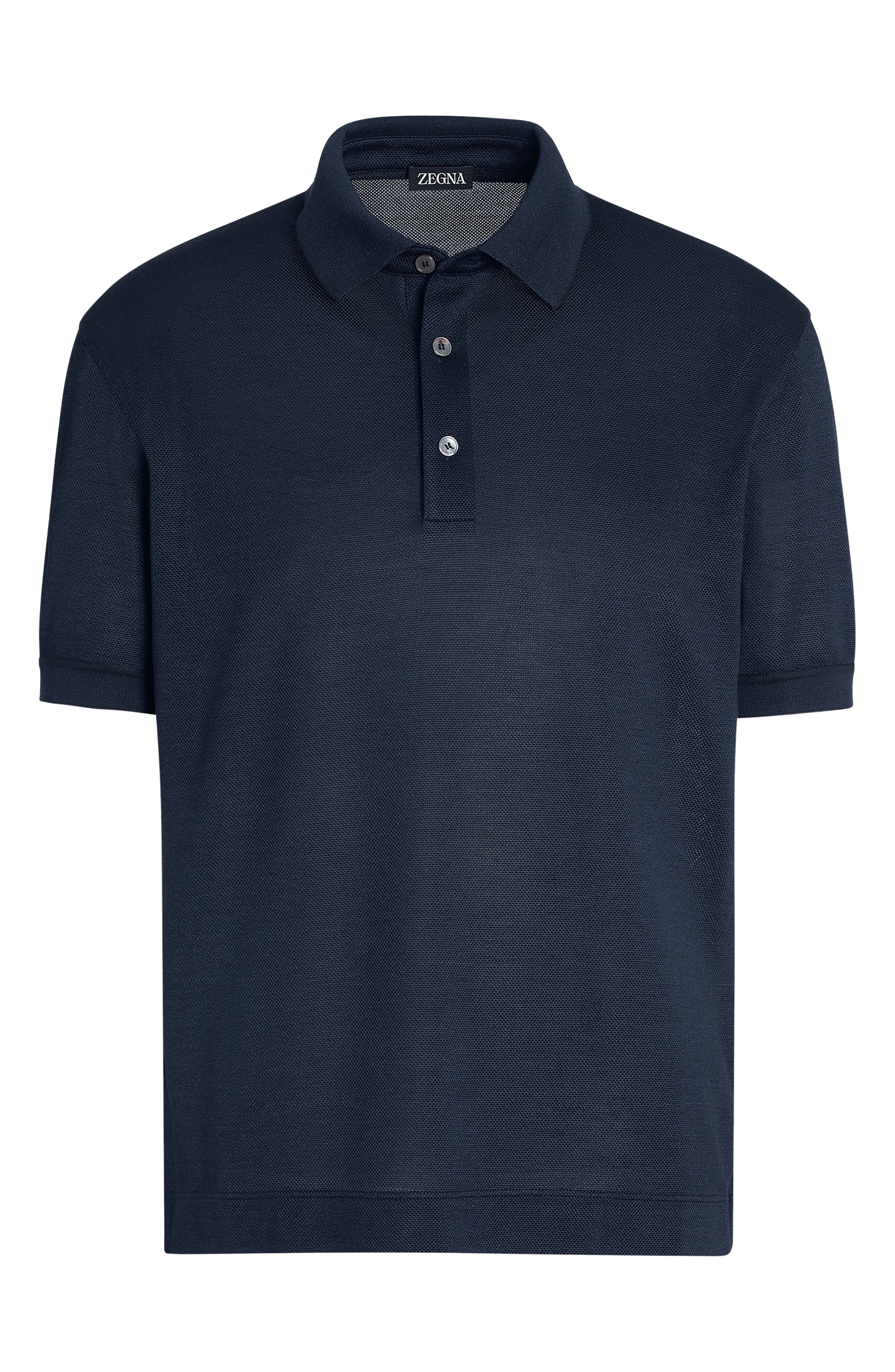 Honeycomb Short Sleeve Silk Polo - 3
