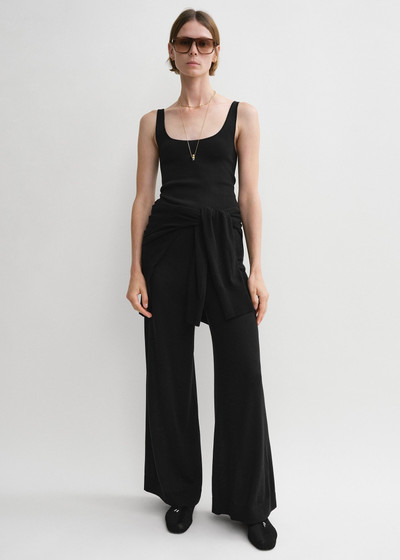 Totême Silk cashmere knit slacks black outlook