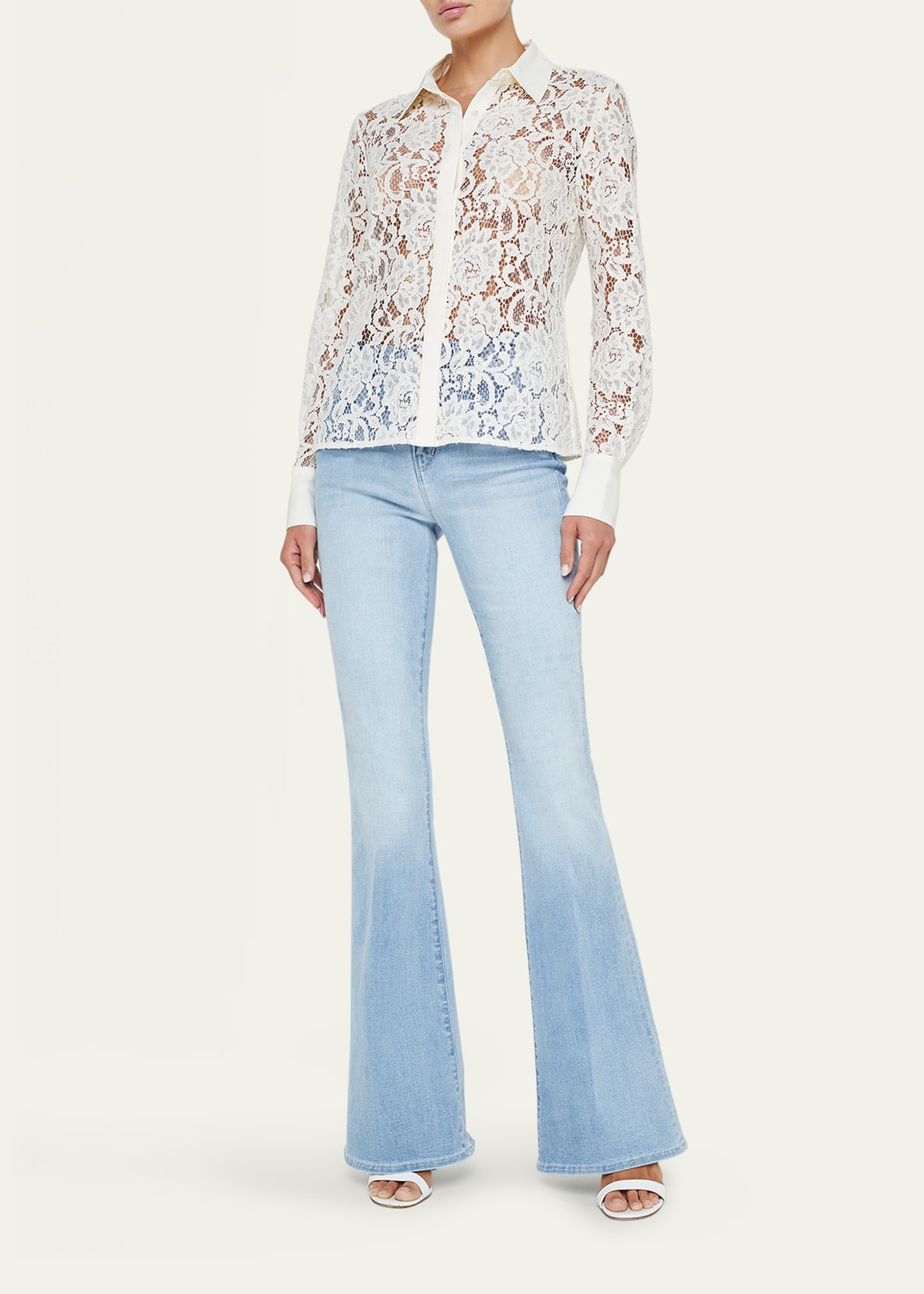Maia Lace Button-Front Blouse - 2