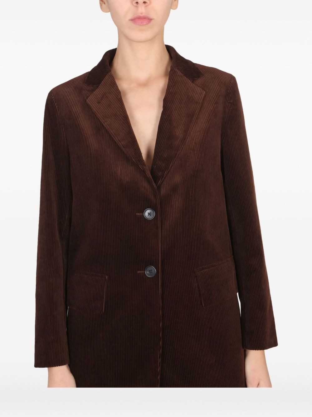 corduroy single-breasted blazer - 4