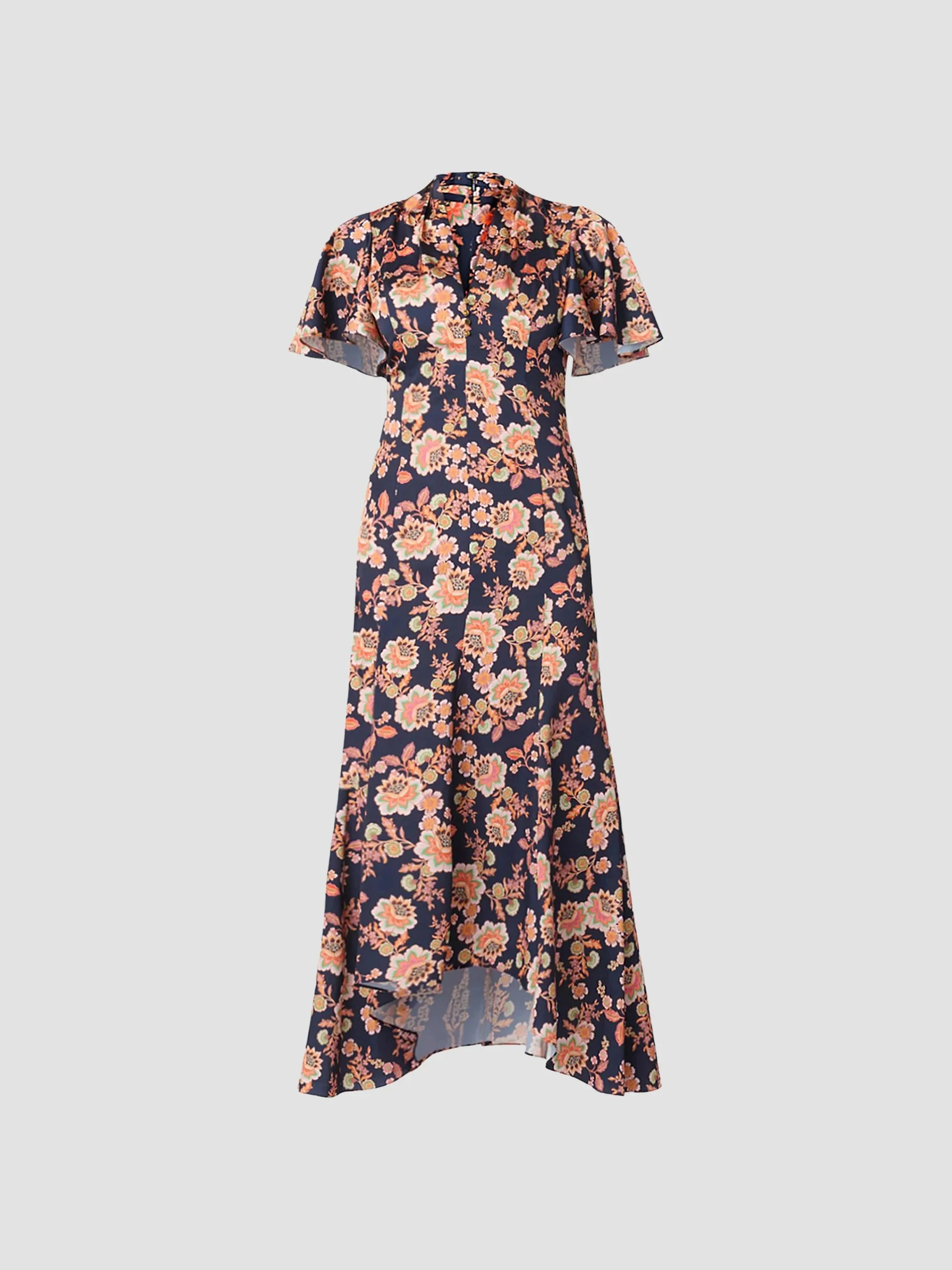 Women's Cinnie Floral Slip Midi Shirtdress - Navy Multi - 1
