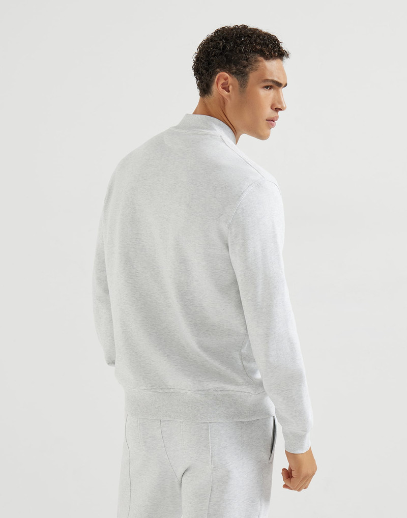 Techno cotton French terry sweatshirt with zipper 3