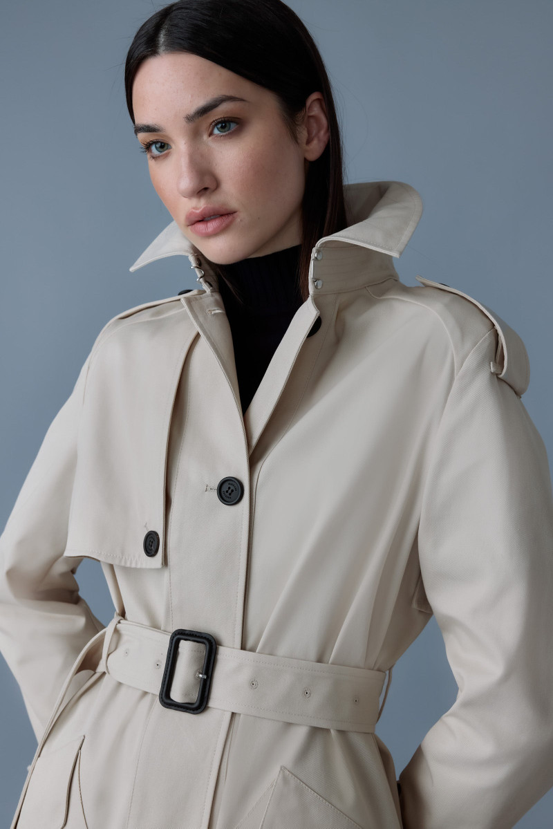 AKILI Single-breasted trench coat with belt 5