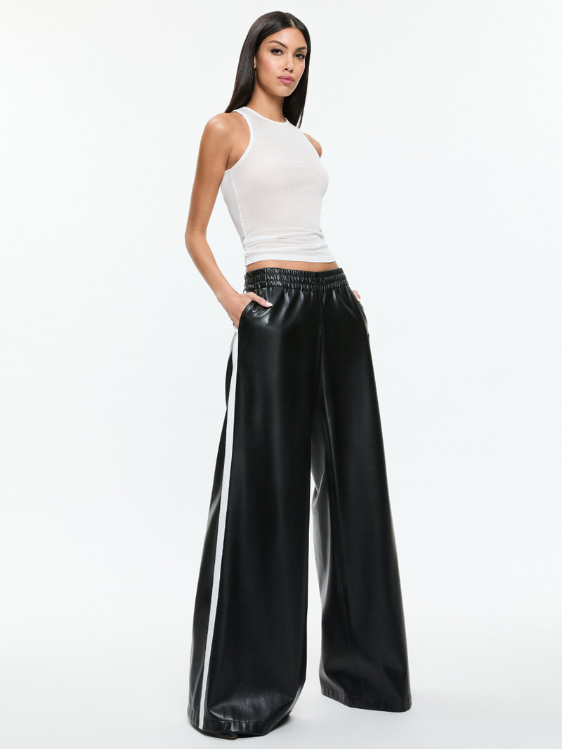 ELBA VEGAN LEATHER LOW RISE PANT WITH RACING STRIPE 6