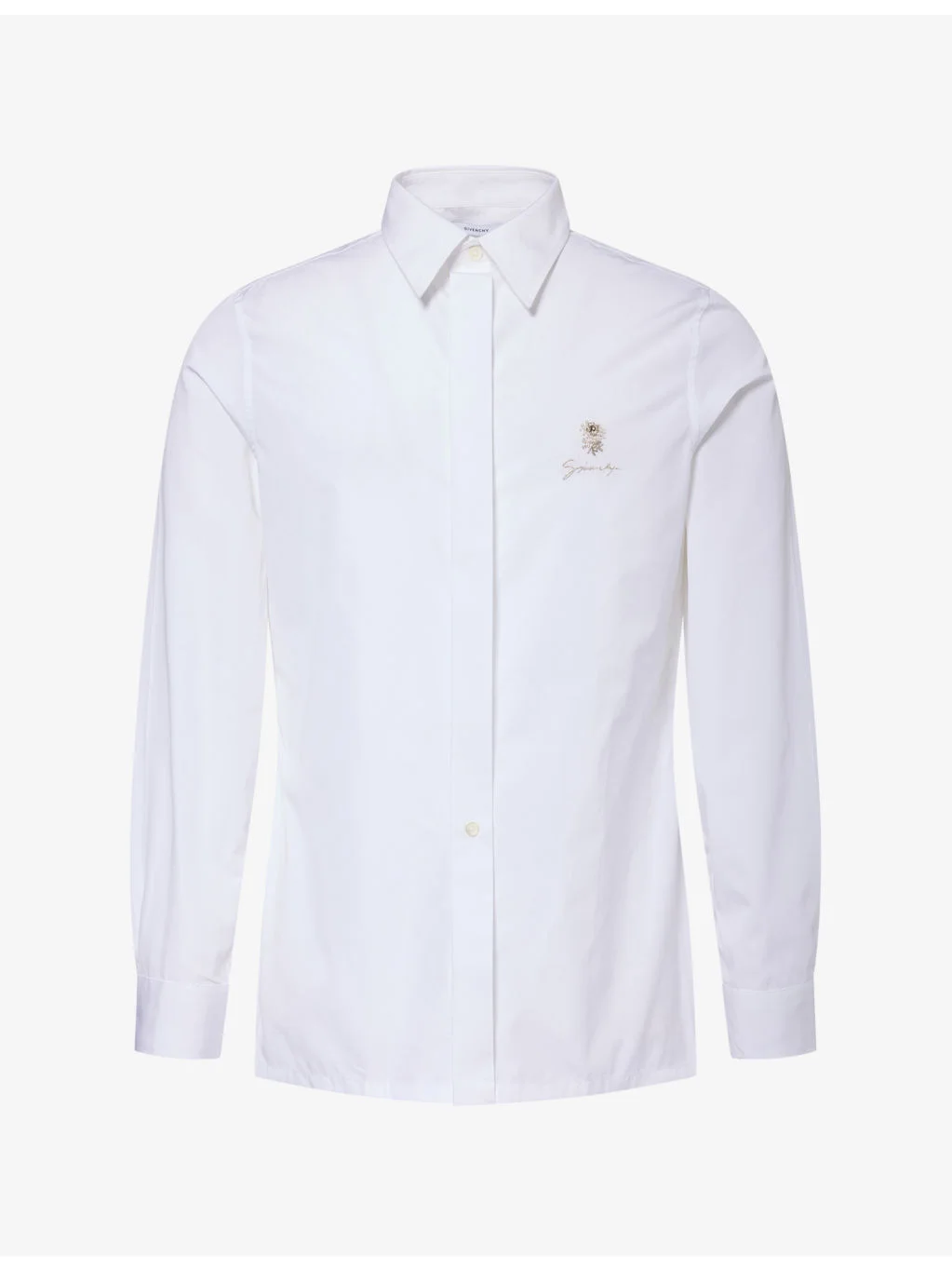 Embroidered Long-Sleeve Cotton Shirt - 1