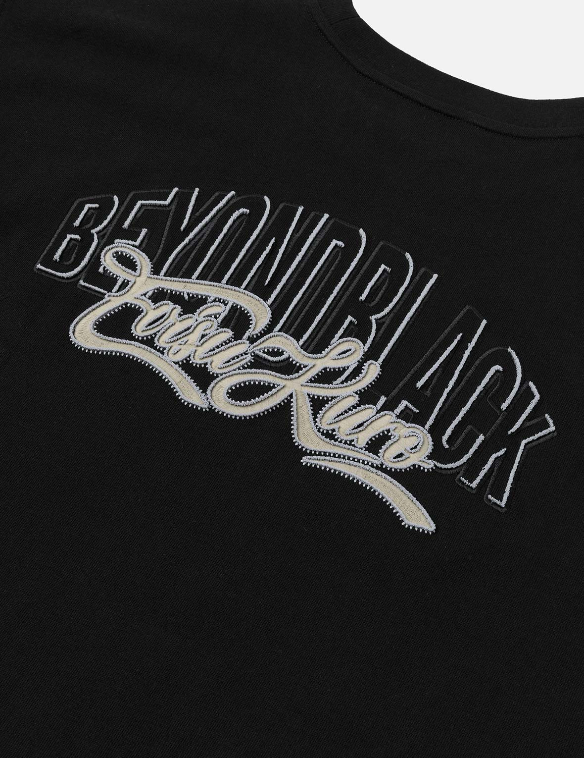 EVISUKURO Toothbrush Embroidery and Color-blocking Oversized T-shirt - 5