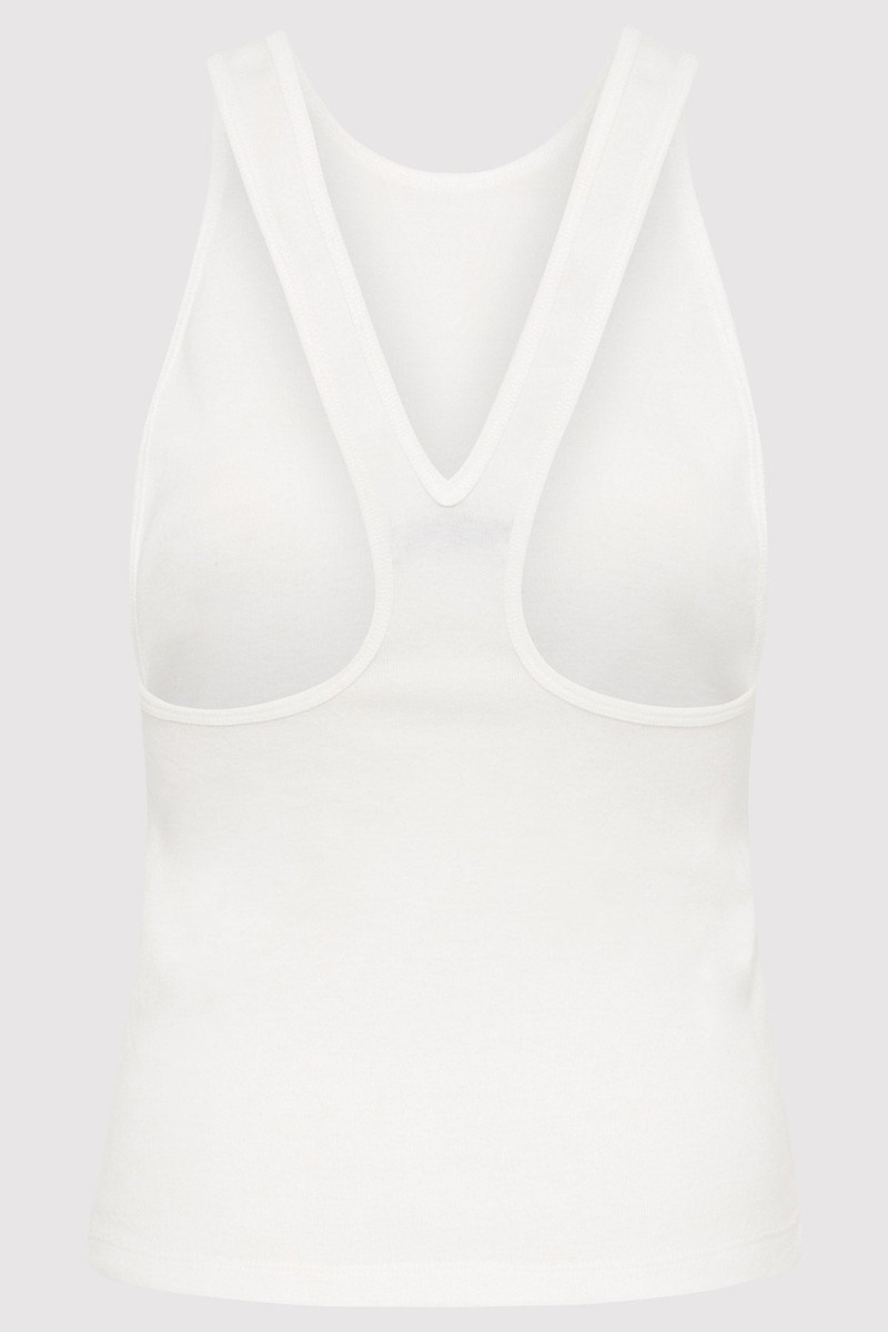 ST. AGNI Organic Cotton V Back Tank - White outlook