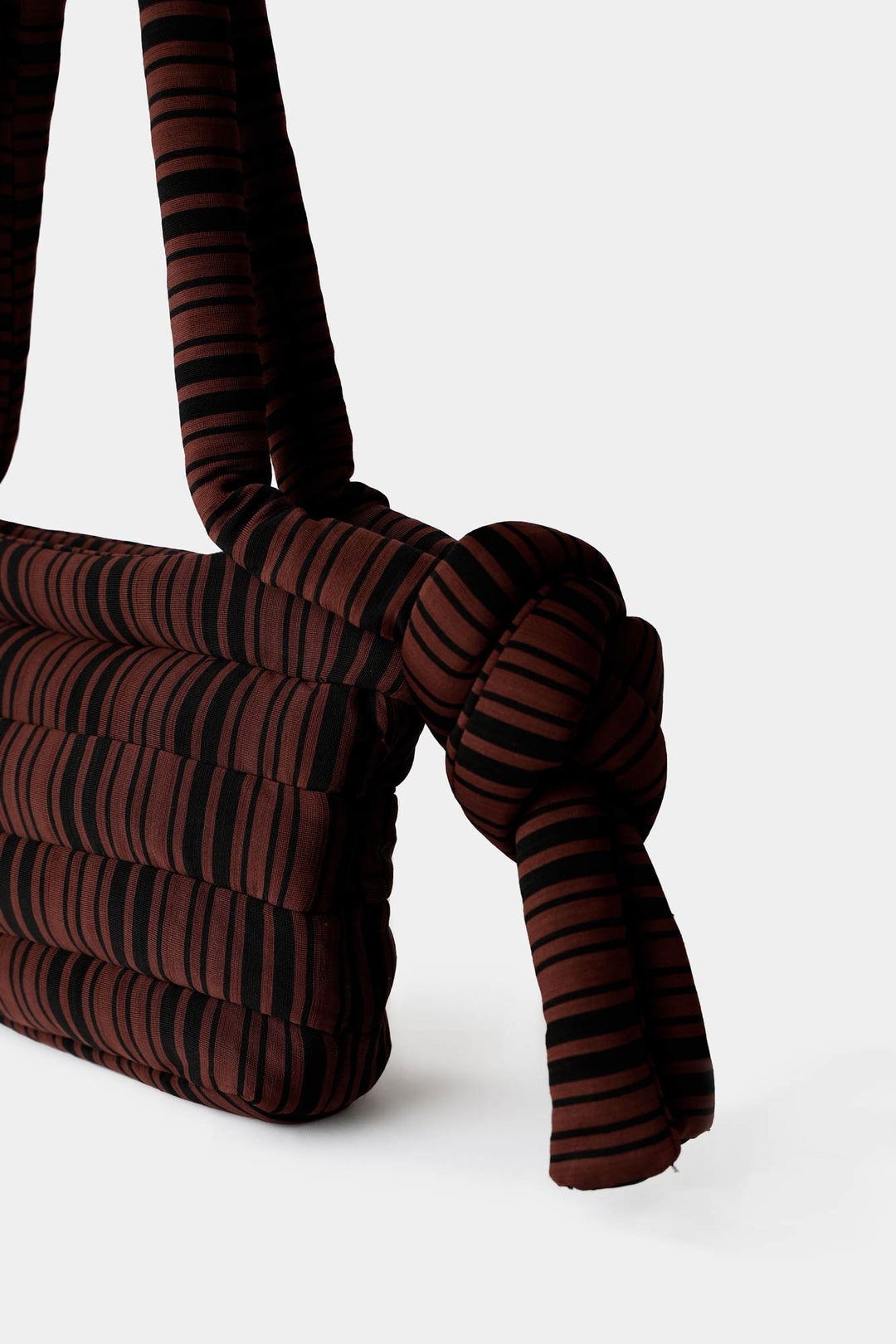 TUBO BAG / black & brown stripes - 4