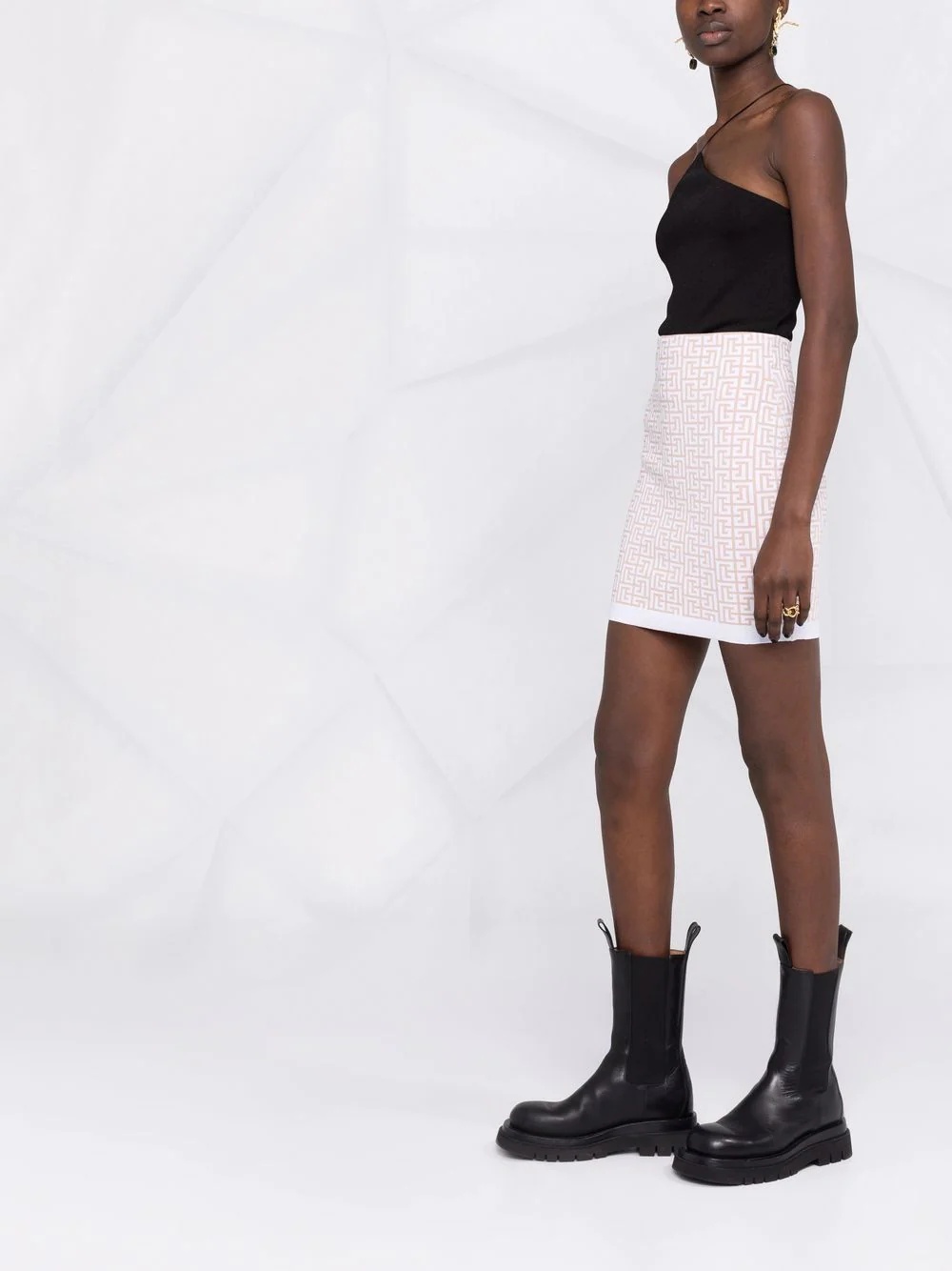 monogram knitted skirt - 4
