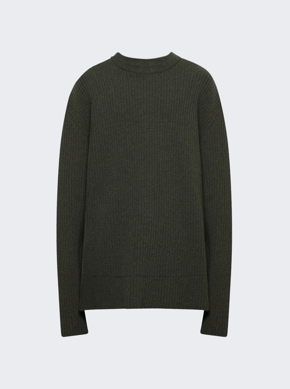 Oversized Crewneck Sweater Military Green - 1