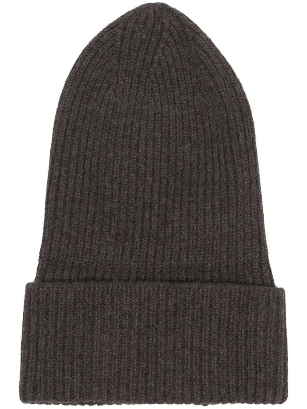 ribbed knit beanie - 1