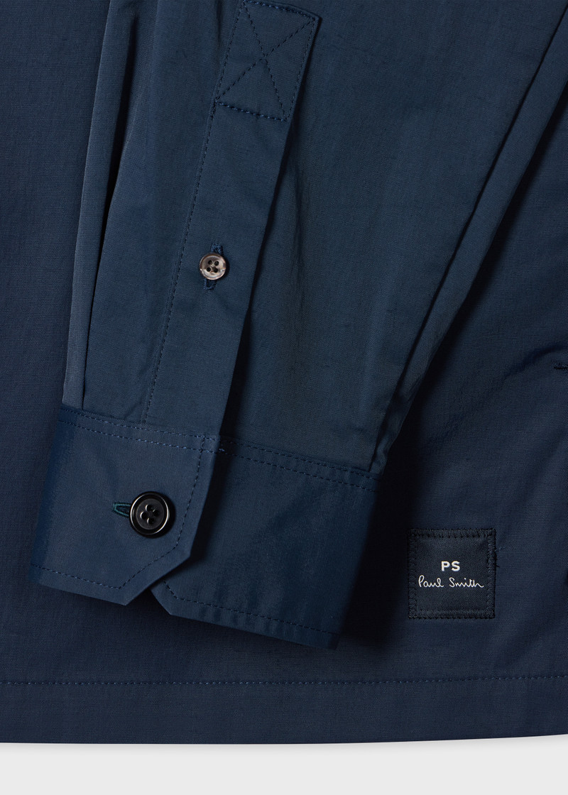 Paul Smith Navy Cotton-Blend Patch-Pocket Overshirt outlook