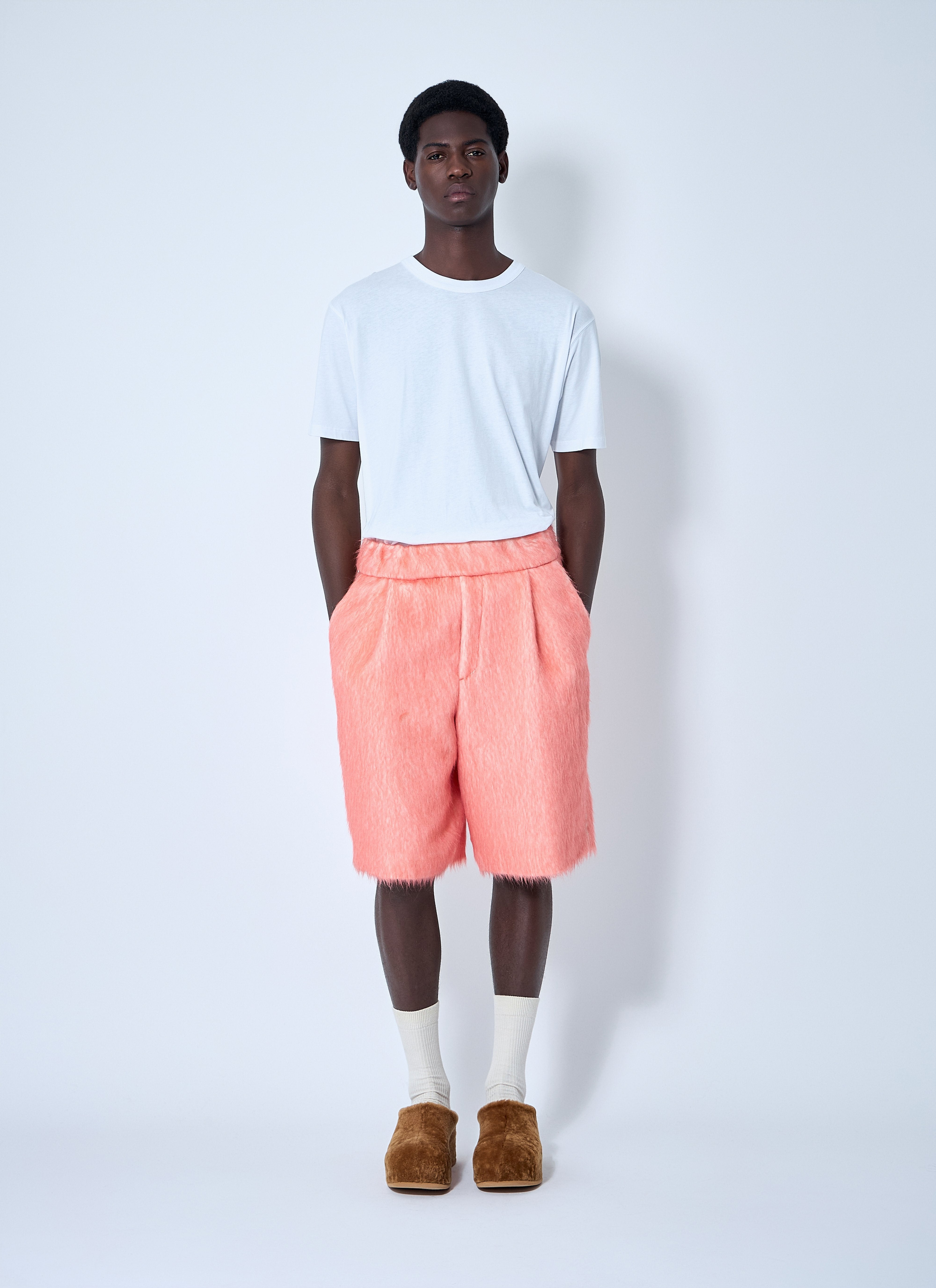 Dries Van Noten Men Brushed Wool Shorts - 2