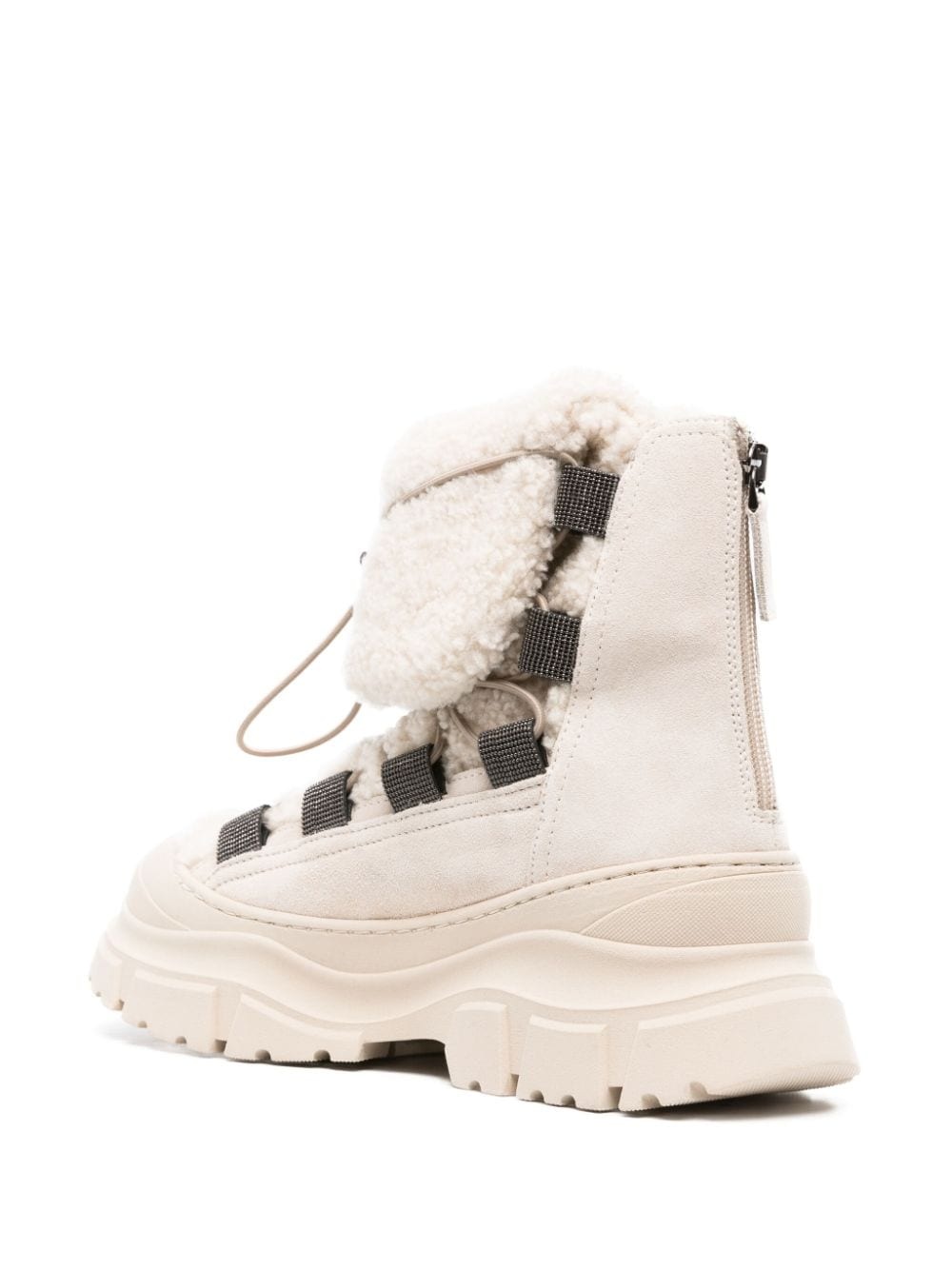 ankle fleece leather boots - 3