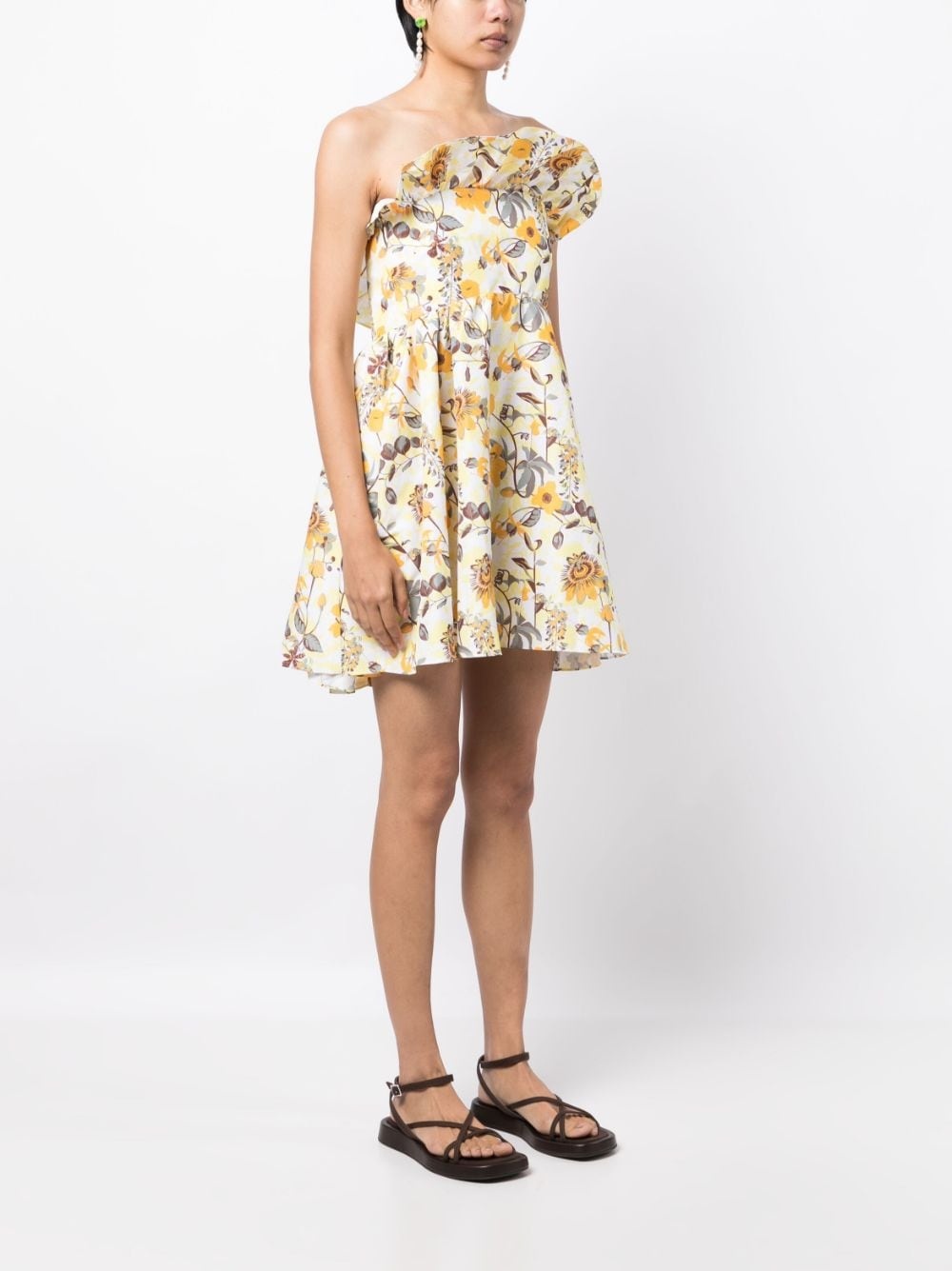 Emily floral-print strapless dress - 3
