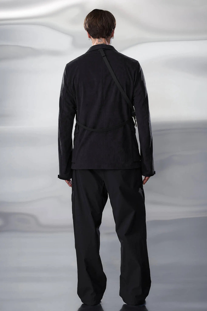 J29-TO Scrim Laced Ultra-Microfiber Blazer Black 6