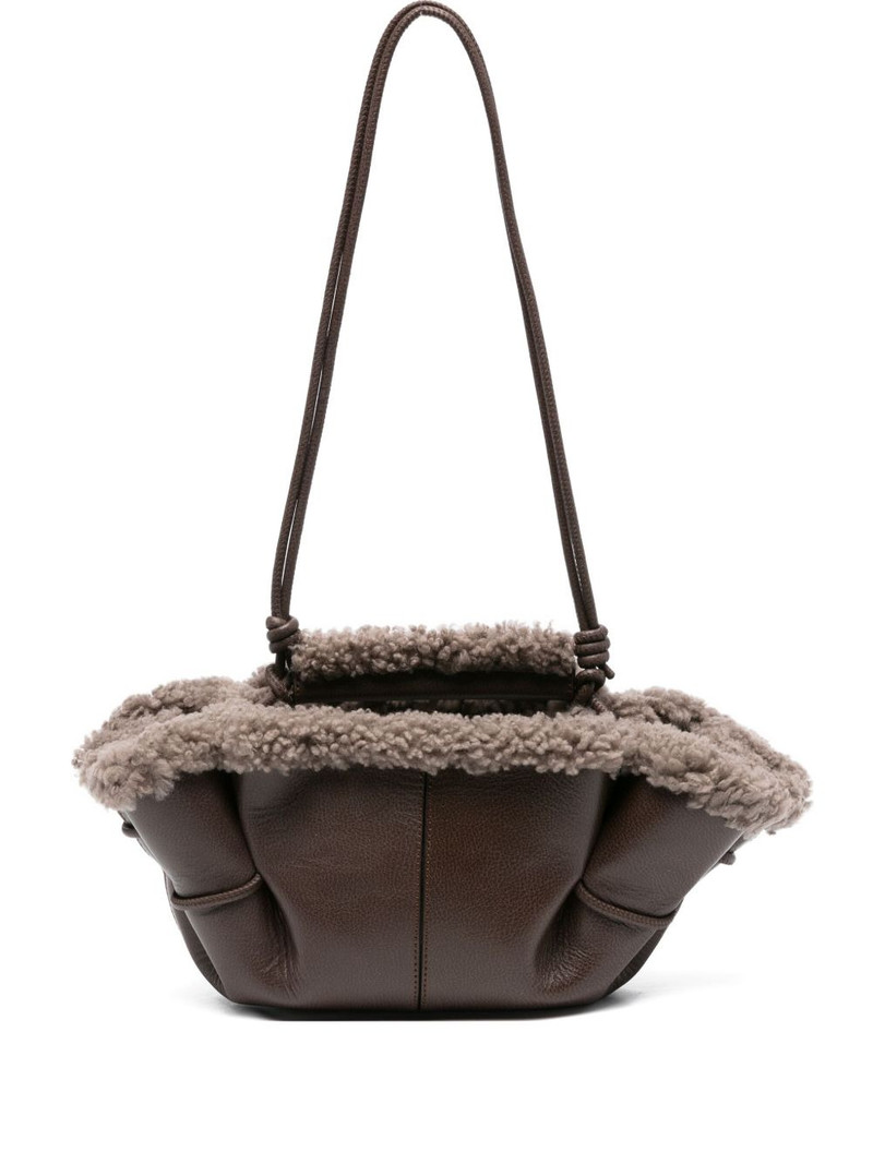 leather shearling tote bag 1