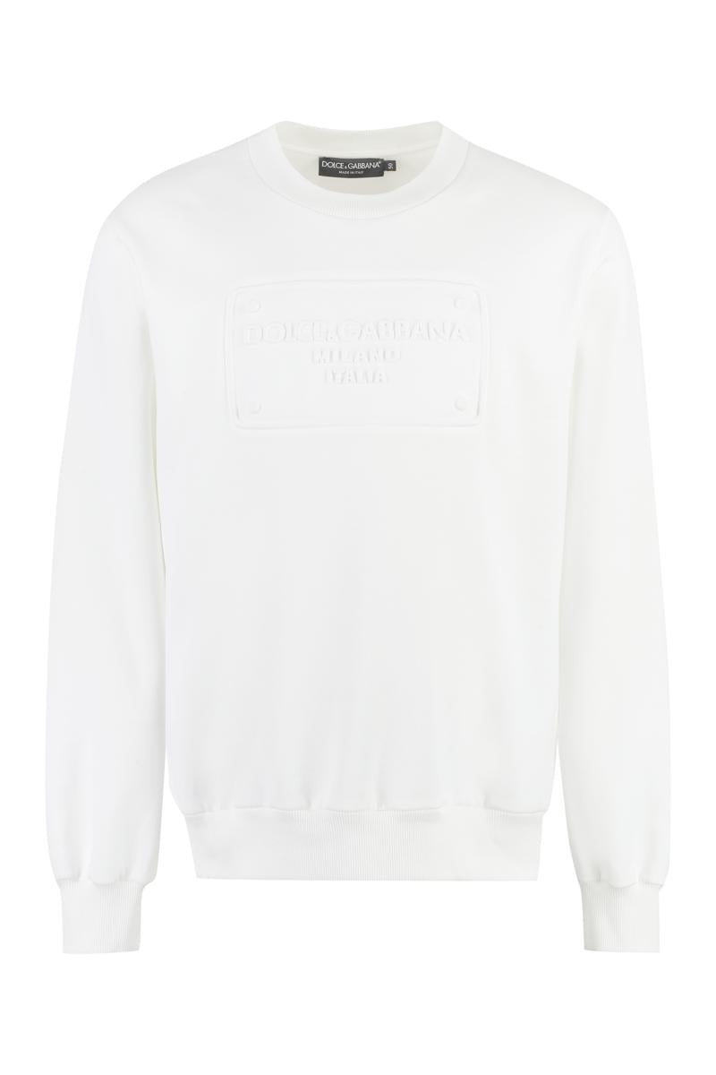 DOLCE & GABBANA LOGO DETAIL COTTON SWEATSHIRT - 1