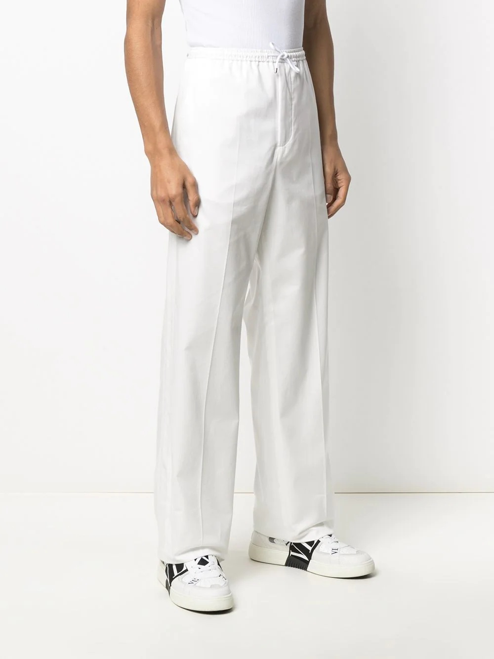 straight-leg drawstring trousers - 3