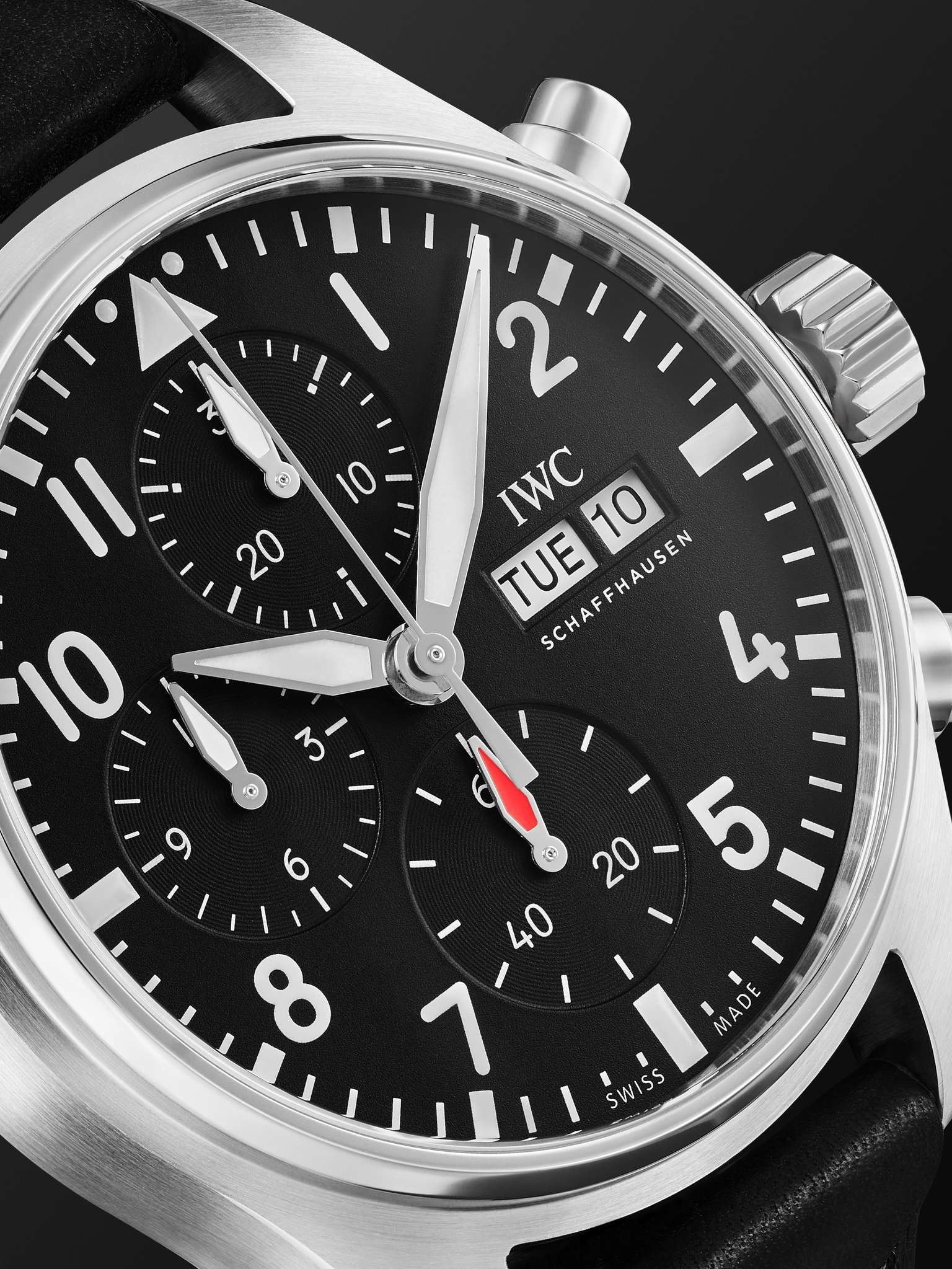 Pilot's Automatic Chronograph 41mm Stainless Steel and Leather Watch, Ref. No. IWIW388111 - 6