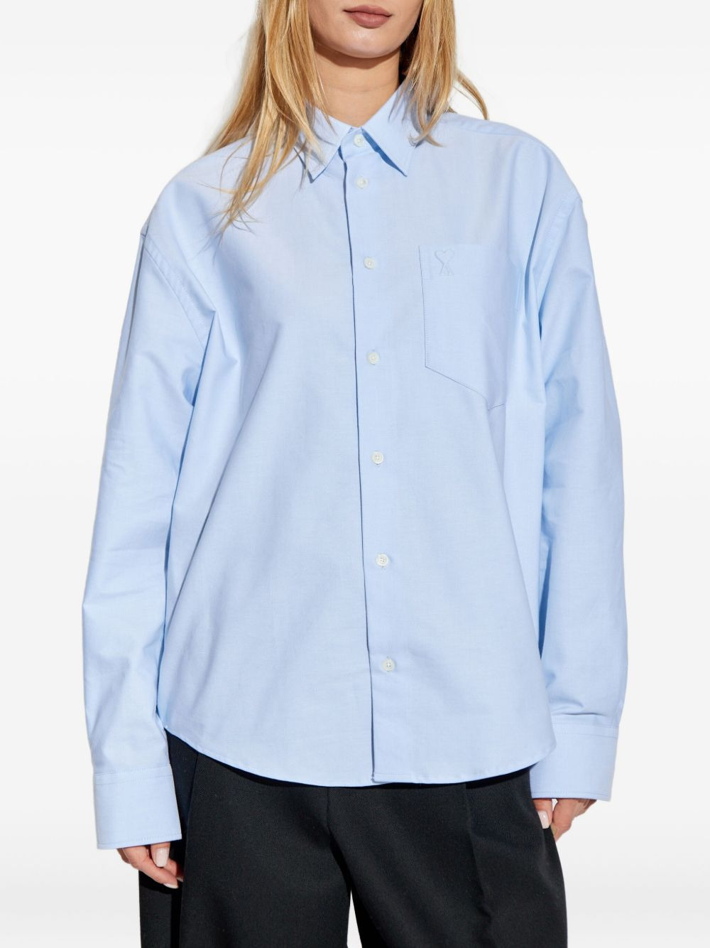 HEART-EMBROIDERED LONG-SLEEVE SHIRT - 5