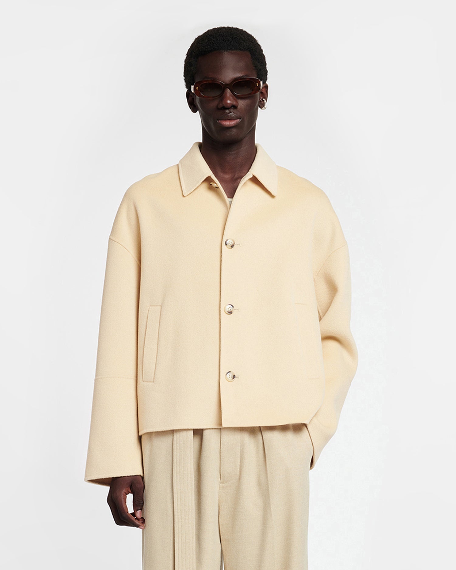 Double Wool And Silk Blend Jacket - 1