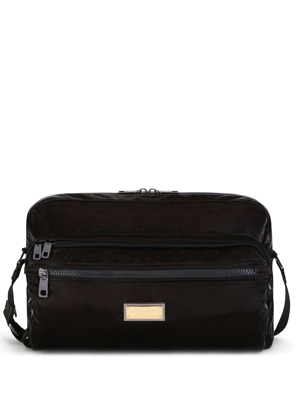 logo-plaque messenger bag - 1