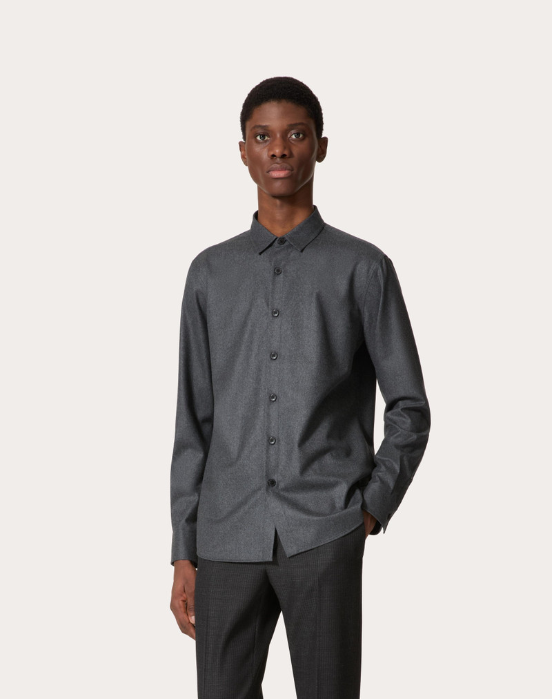 LONG SLEEVE FLANNEL SHIRT WITH VLOGO SIGNATURE EMBROIDERY 3