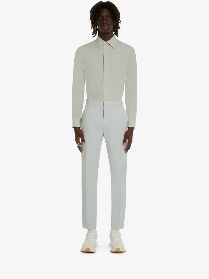 Men's Tailored Cigarette Trousers in Opal - 2