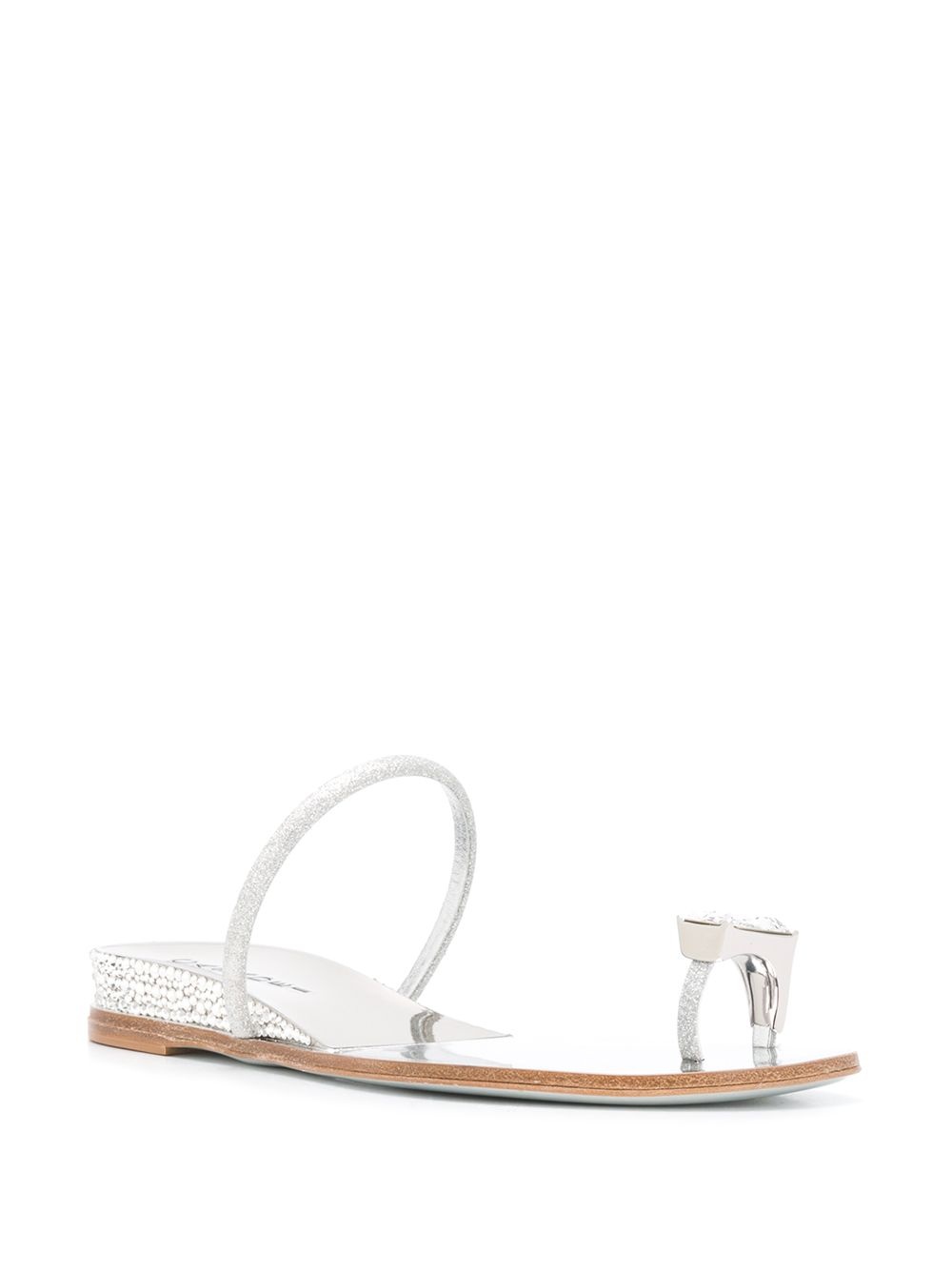 crystal toe strap sandals - 2