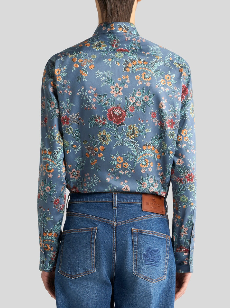 COTTON SHIRT WITH ALL-OVER FLORAL PRINT - 4