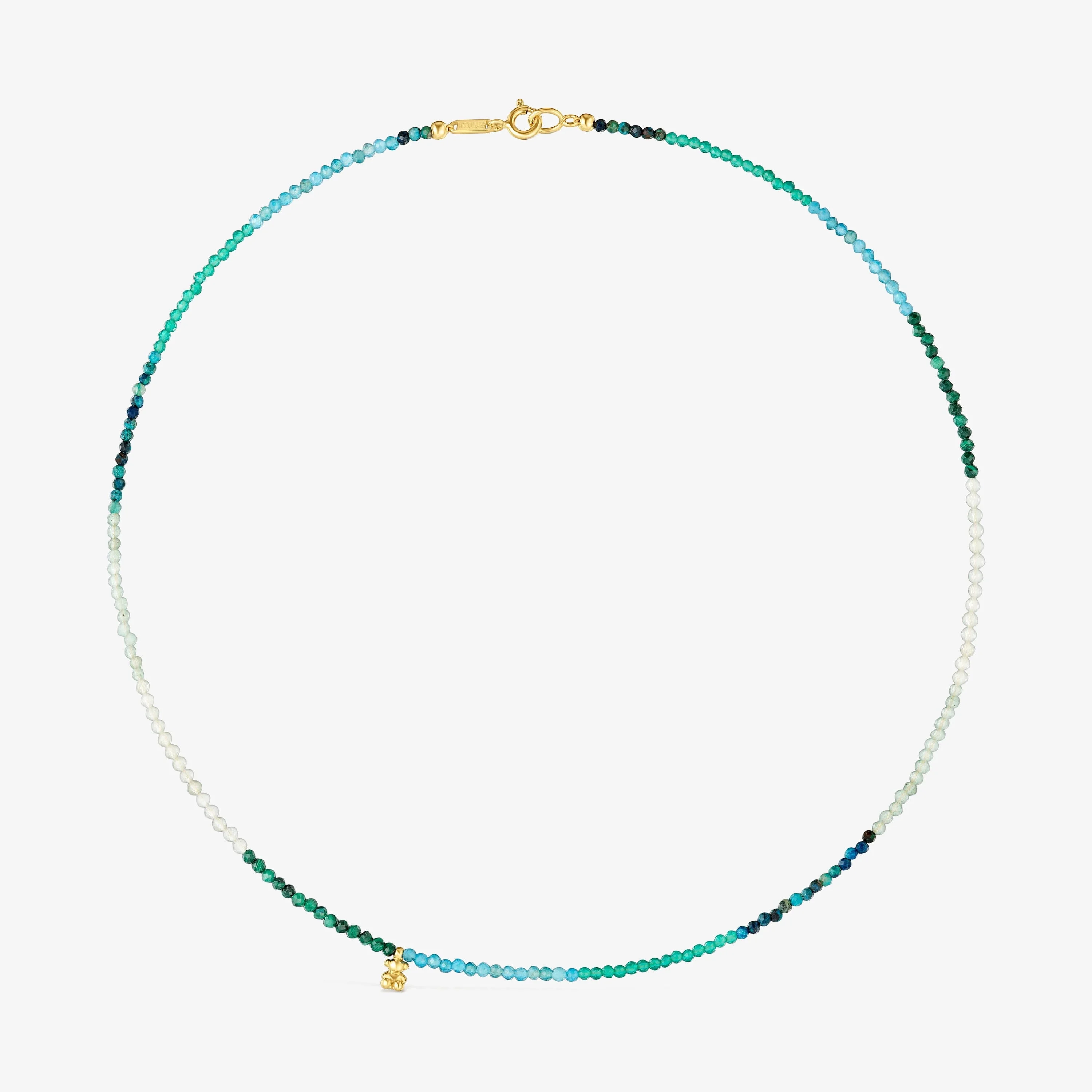 Short 18K gold vermeil Necklace with tourmalines Bold Bear - 1
