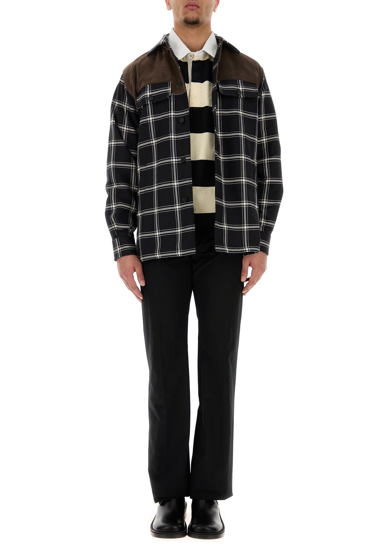 Black cotton blend pant - 6