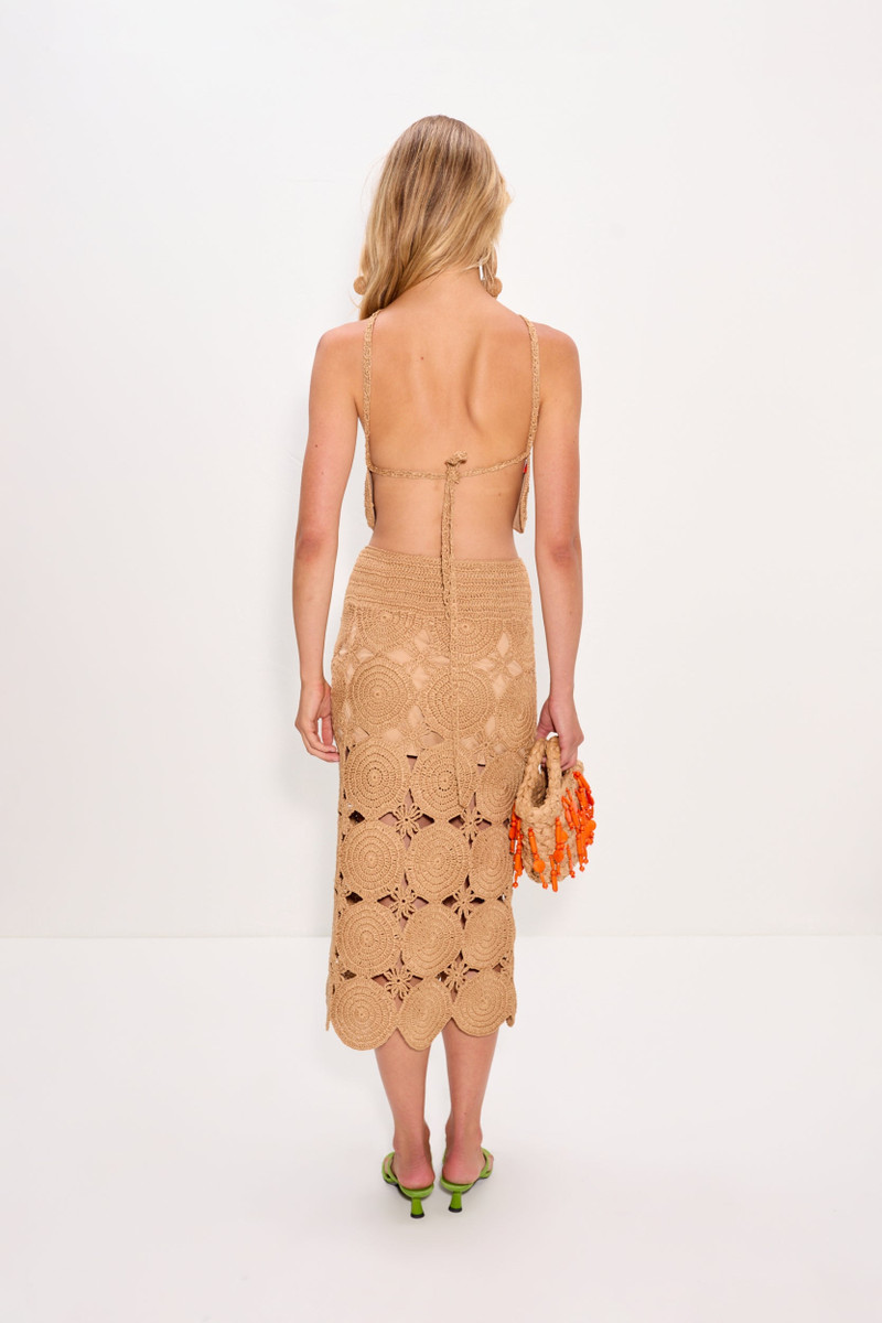Beep Beep Midi Skirt In Natural 5
